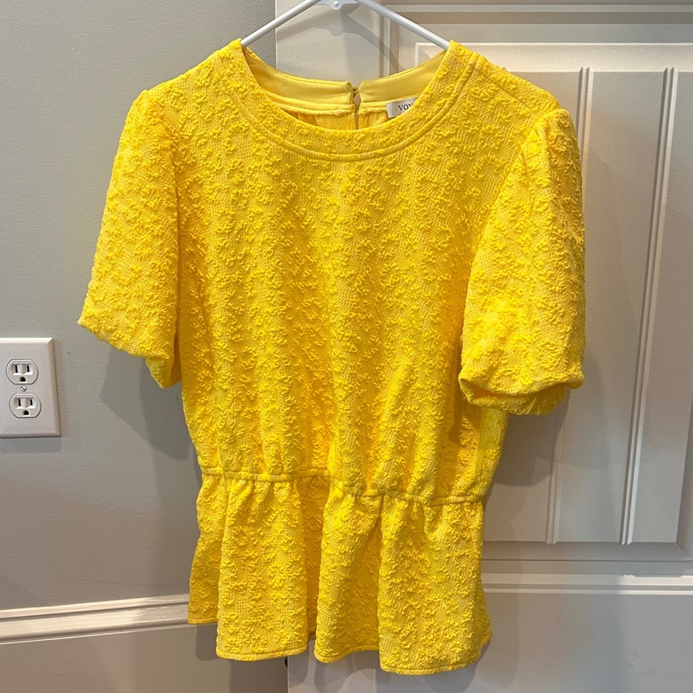 Yellow Textured Women's Blouse